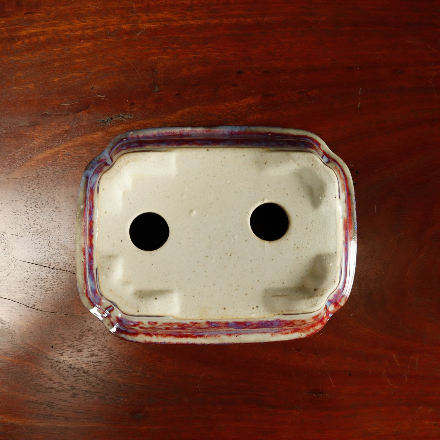 Chinese Glazed Rectangle Bonsai Pot