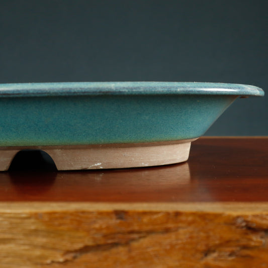 Shallow Oval Glazed Bonsai Pot - USED