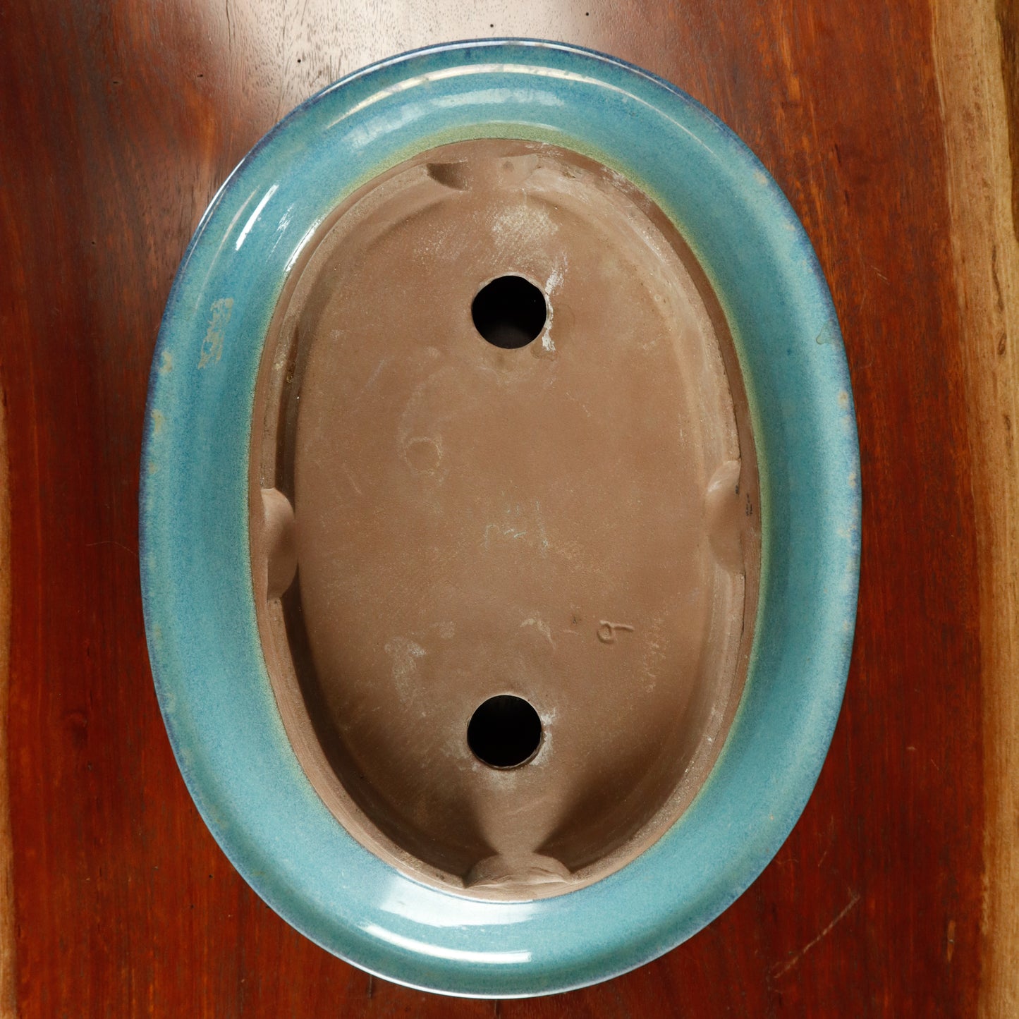 Shallow Oval Glazed Bonsai Pot - USED