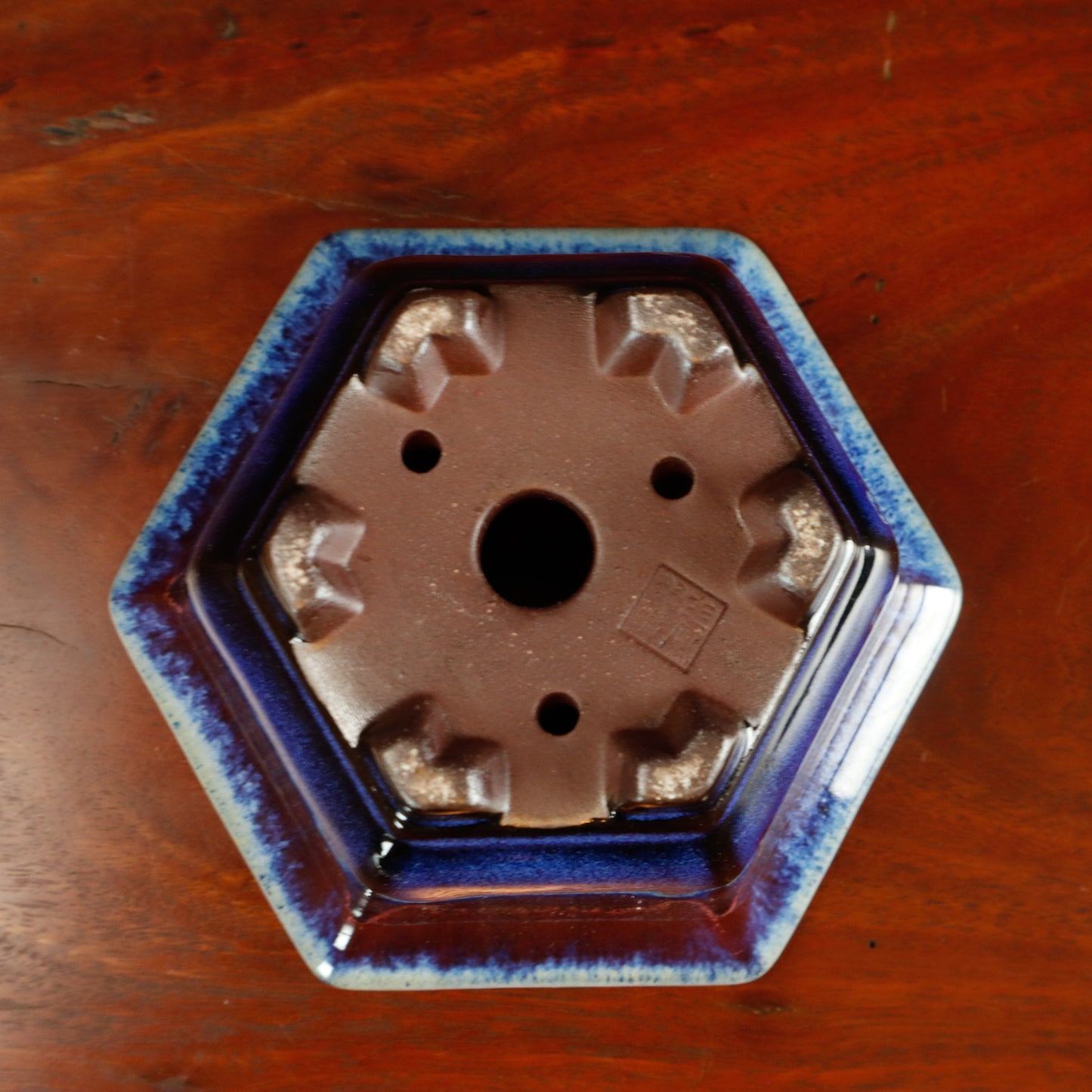 Chinese Drip Glaze Hexagonal Pot