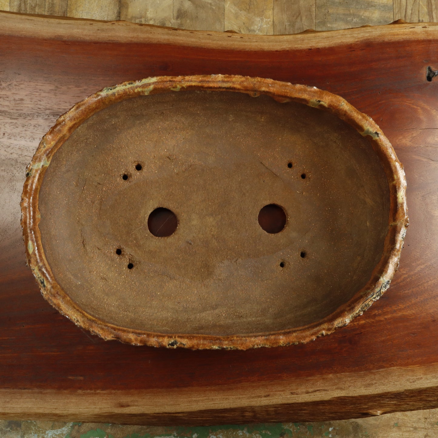 Marg Fenn Textured Glazed Oval Pot