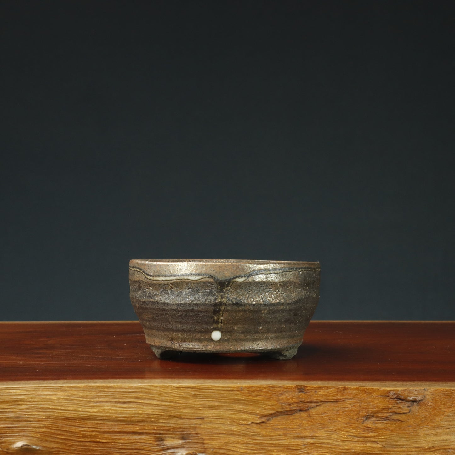 Round Hand Made Semi-Glazed Bonsai Pot - Unknown Maker #5