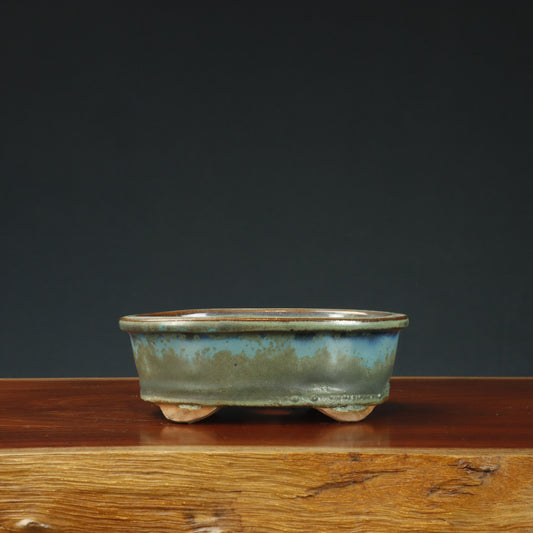Glazed Oval Bonsai Pot - Unknown Maker