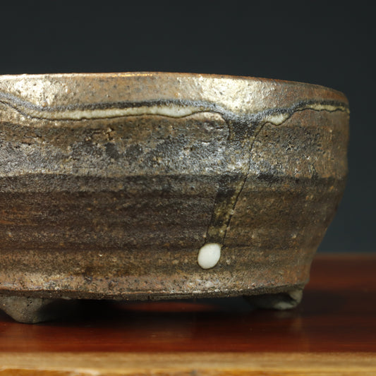 Round Hand Made Semi-Glazed Bonsai Pot - Unknown Maker #5