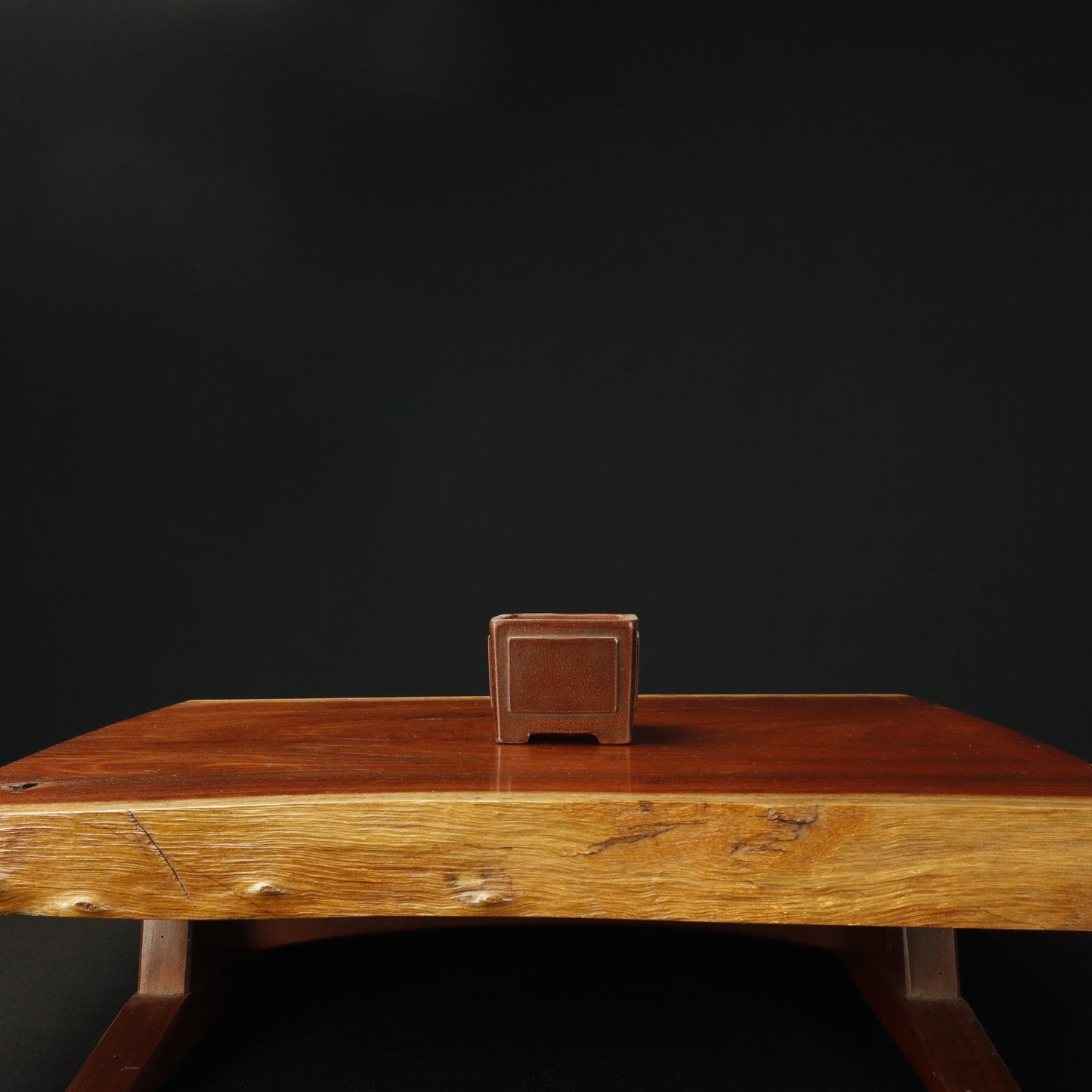 Small Bronze Wash Square Bonsai Pot