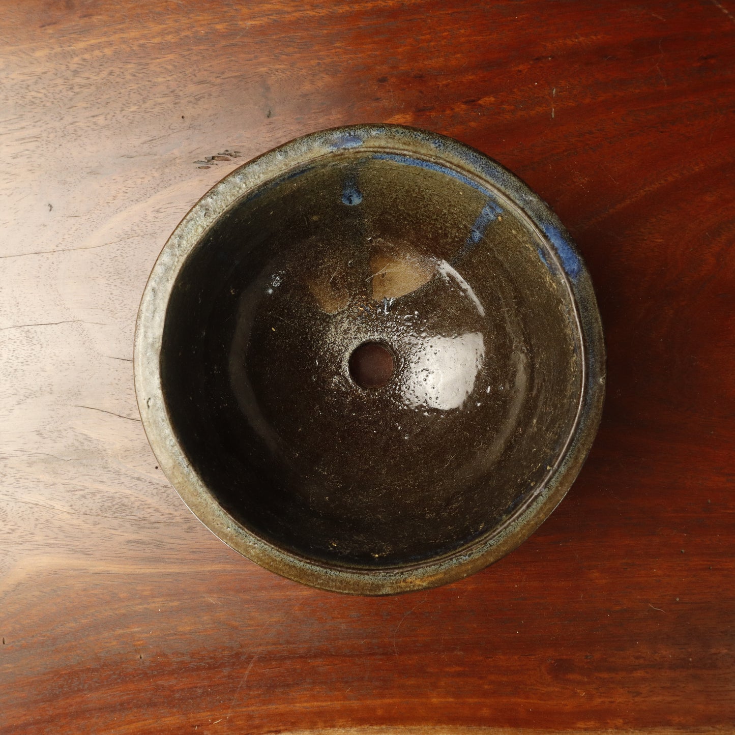 Round Glazed Pot With Tall Legs - Unknown Maker