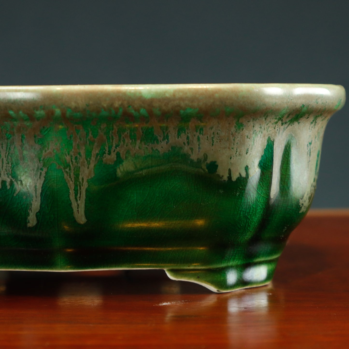 Chinese Lotus Pot Drip Glaze + Crackle Glaze