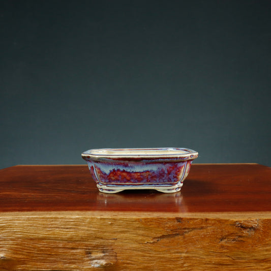 Chinese Glazed Rectangle Bonsai Pot