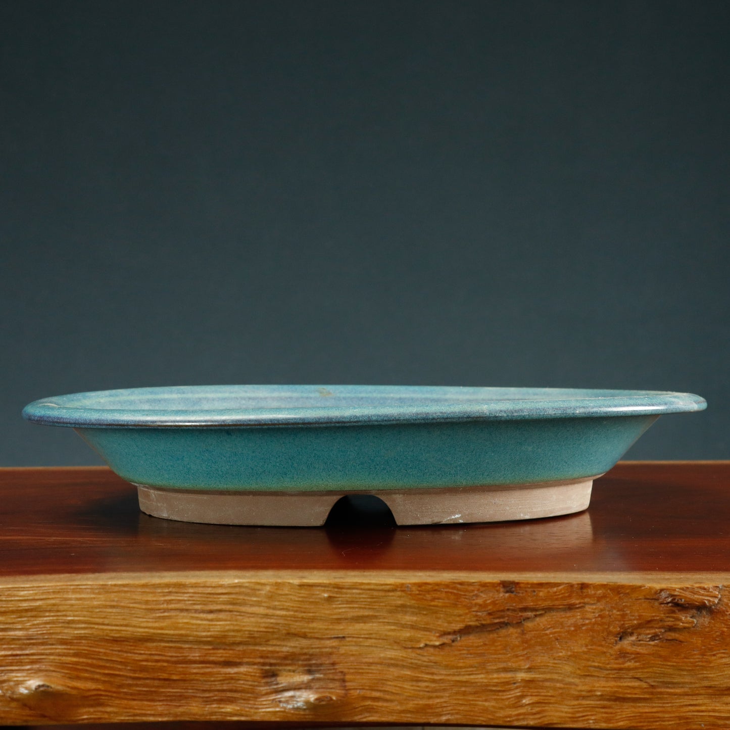 Shallow Oval Glazed Bonsai Pot - USED