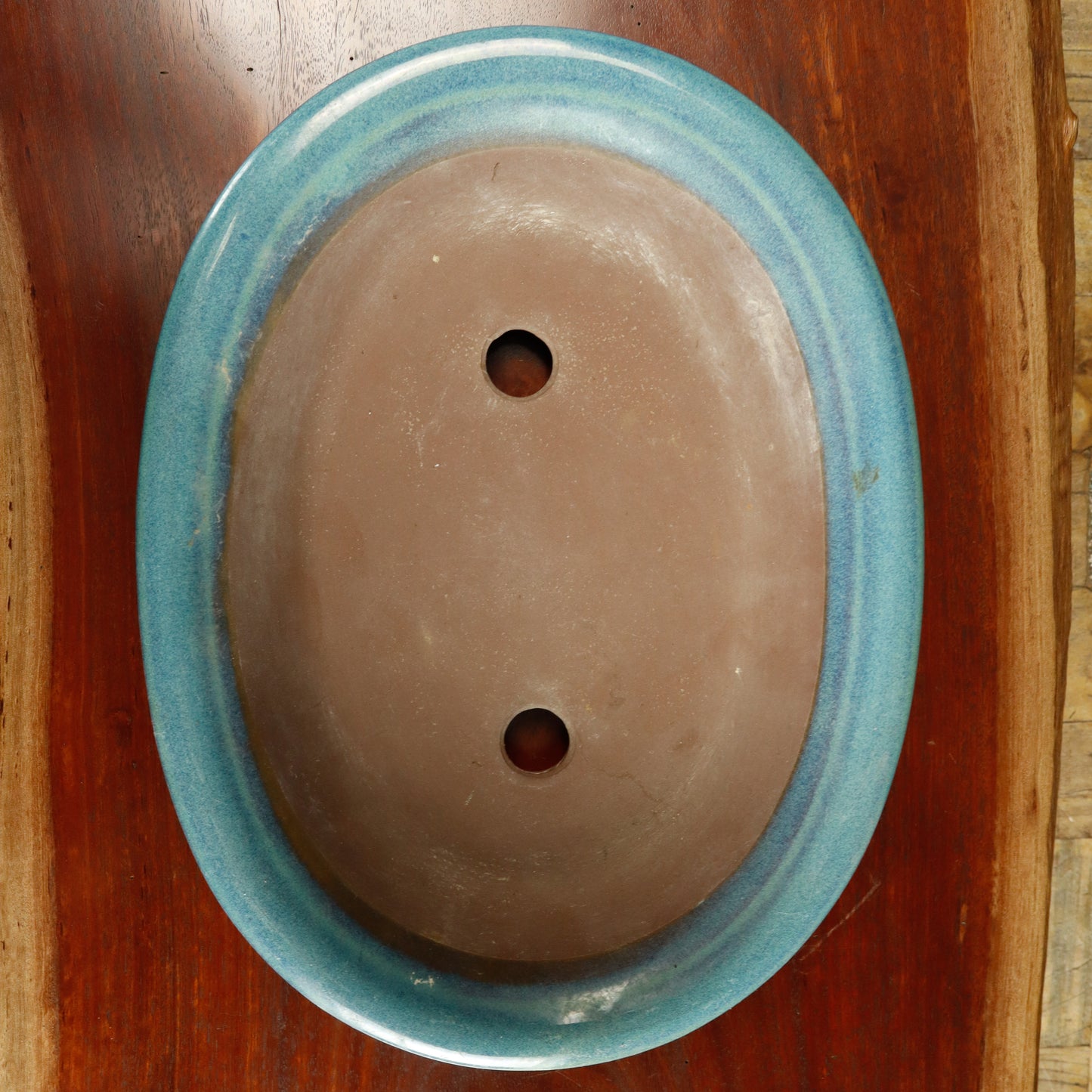 Shallow Oval Glazed Bonsai Pot - USED