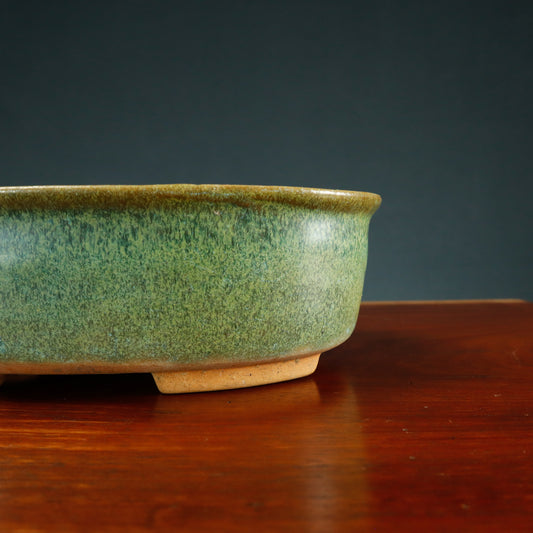 Deep Glazed Oval Bonsai Pot - USED