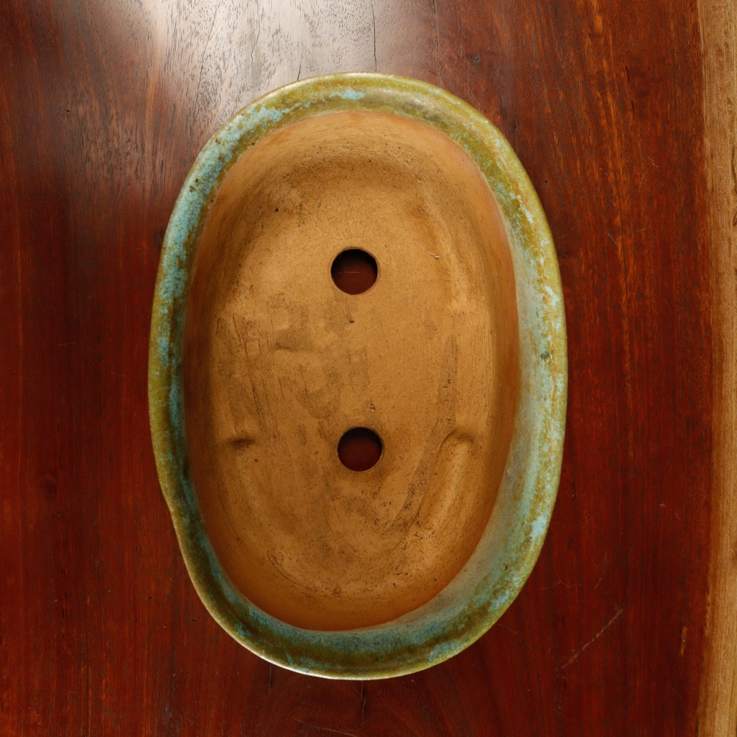 Deep Glazed Oval Bonsai Pot - USED