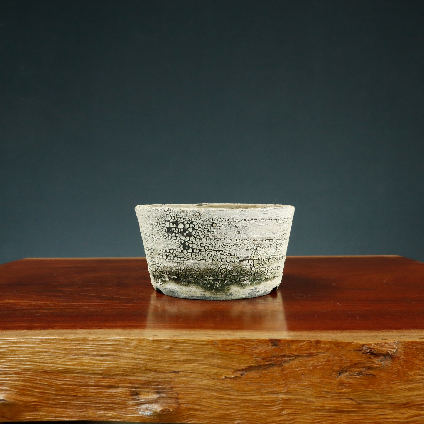 Denise Allen Textured Round Glazed Bonsai Pot - USED