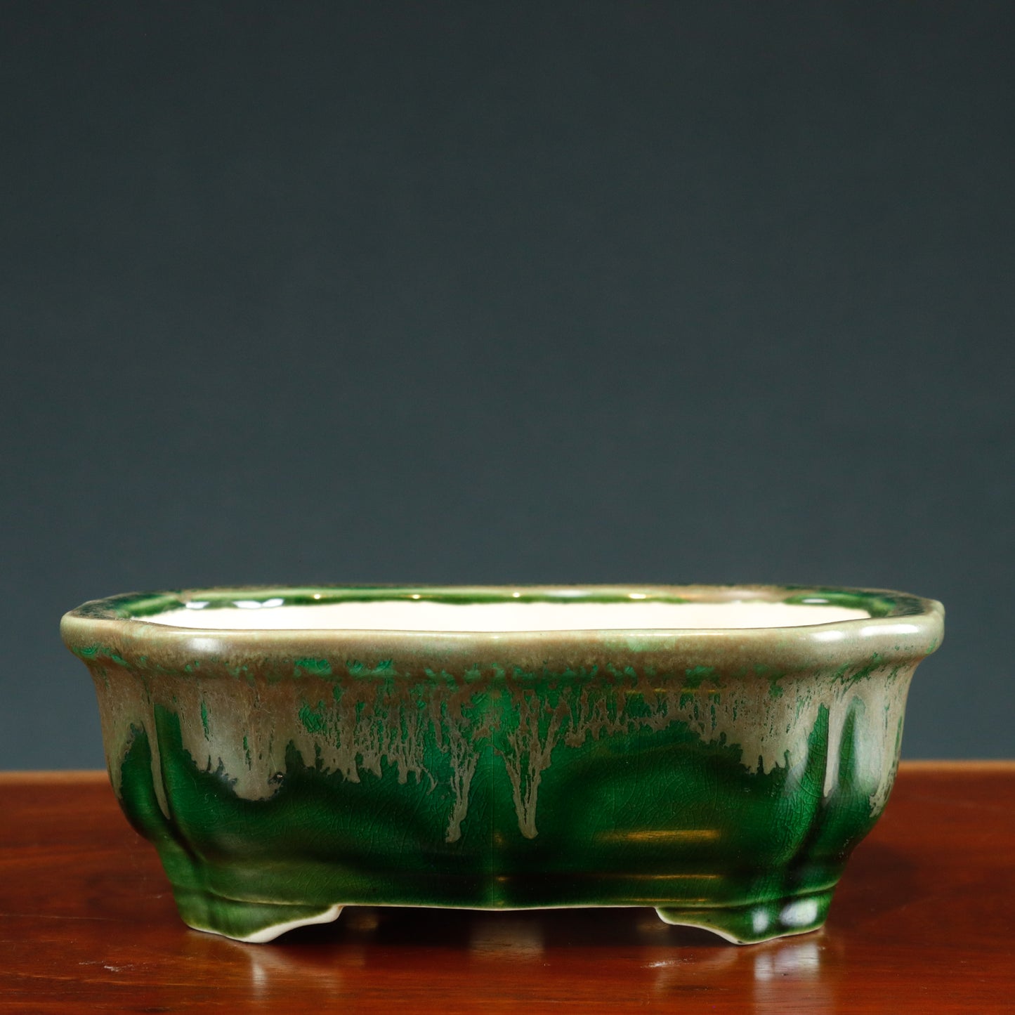 Chinese Lotus Pot Drip Glaze + Crackle Glaze