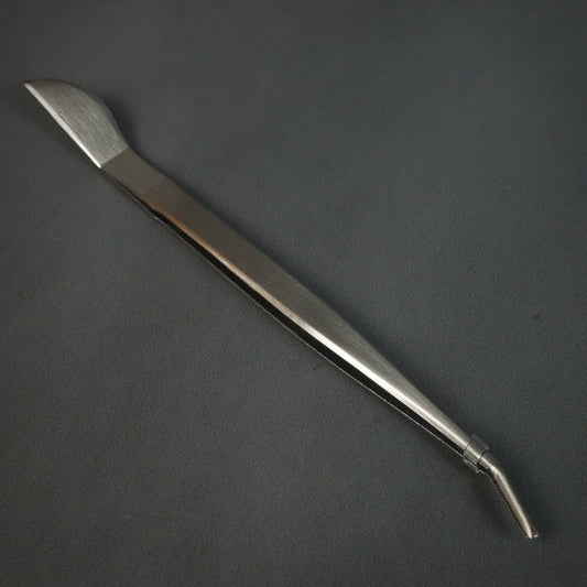 Kikuwa Professional Stainless Down Turned Tweezer / Spatula - Bonsai-En
